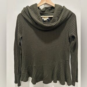 Anthropologie Maeve Olive Green Cowl Neck Sweater